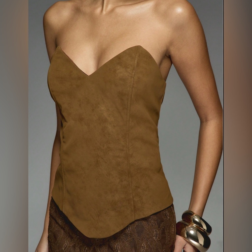 Missguided Brown Suede Women's Top XS NWT - Picture 1 of 9